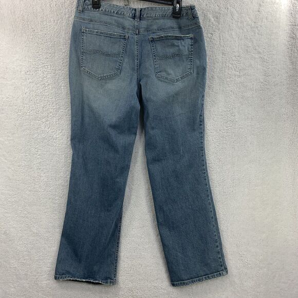 Vtg Talbots Womens Jeans Bootcut 12P Blue Mid Rise Stretch Pants Denim - Picture 10 of 11